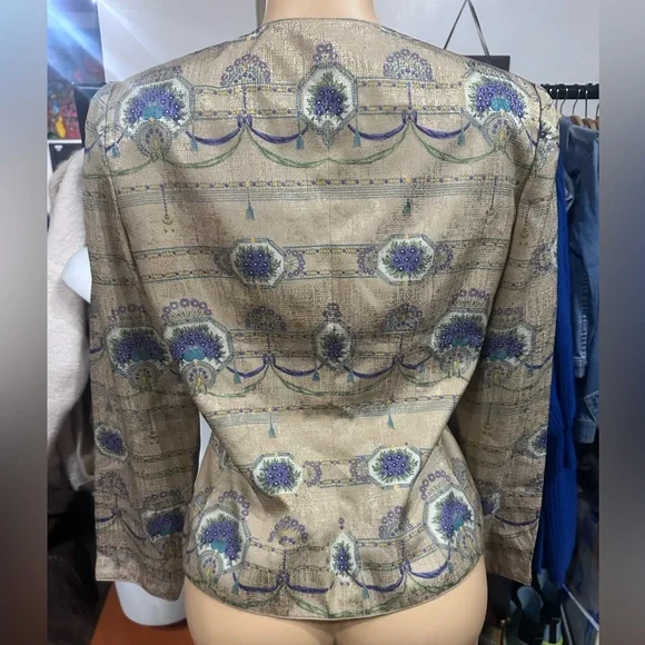 Adrianna Papell Metallic Patterned Blazer - Picture 2 of 2